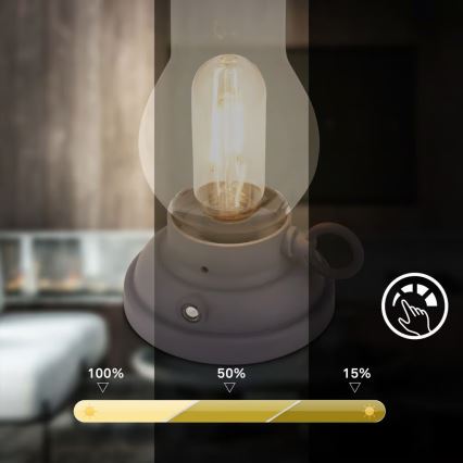 Brilo - LED Dimmable Outdoor Rechargeable Table Lamp KANEA LED/1,5W/5V IP44 1200 mAh Anthracite