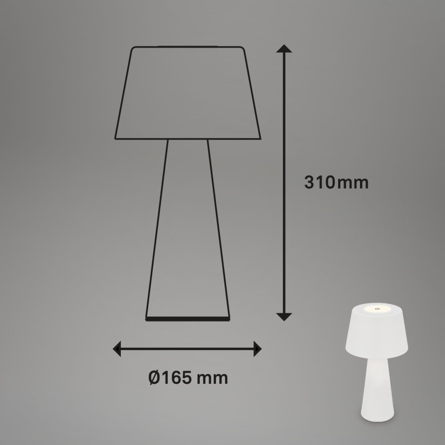 Brilo - LED Dimmable rechargeable outdoor table lamp LED/3,5W/5V IP44 white