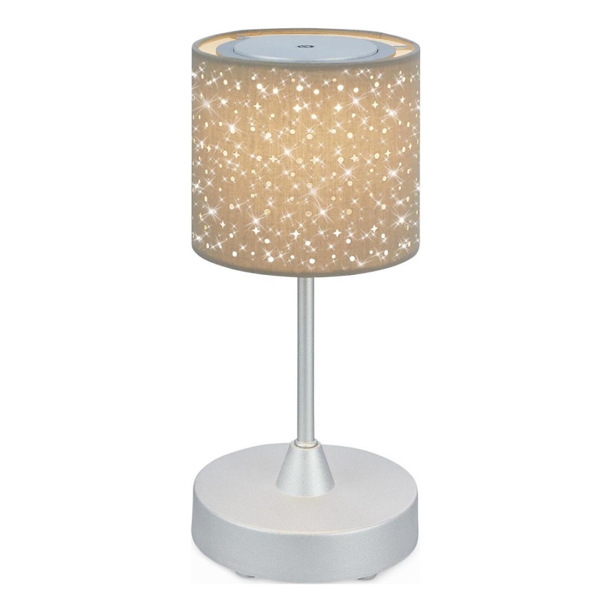 Brilo - LED Dimmable rechargeable outdoor table lamp LOLE LED/3W/5V 2000mAh IP44 silver/beige