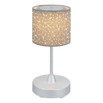 Brilo - LED Dimmable rechargeable outdoor table lamp LOLE LED/3W/5V IP44 silver/beige