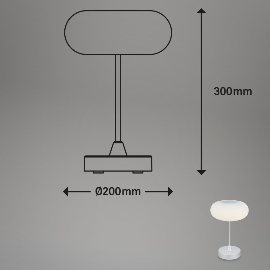 Brilo - LED Dimmable Rechargeable Outdoor Table Lamp OLANA LED/3W/5V IP44