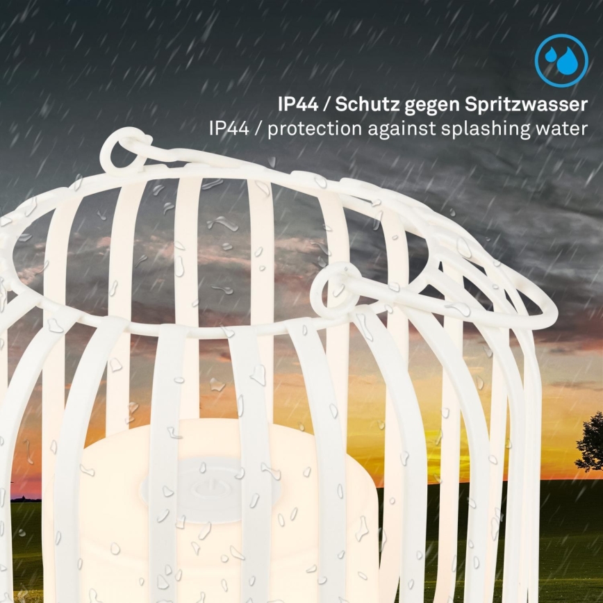 Brilo - LED Dimmable rechargeable outdoor table lamp LED/2W/5V IP44 white