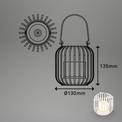 Brilo - LED Dimmable rechargeable outdoor table lamp LED/2W/5V IP44 white