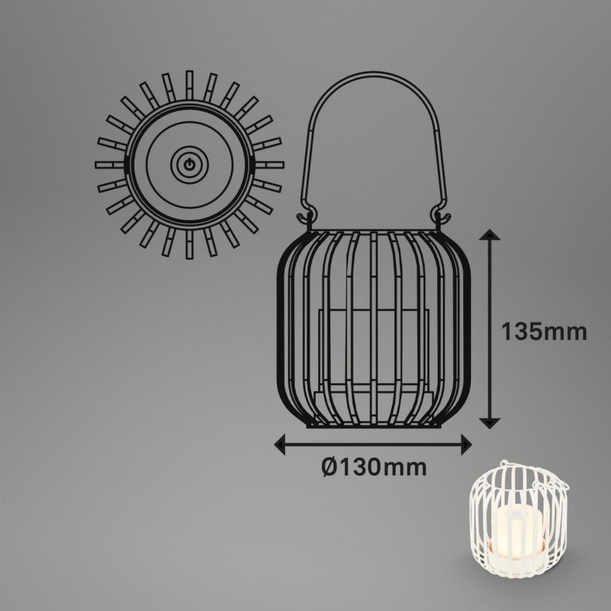 Brilo - LED Dimmable rechargeable outdoor table lamp LED/2W/5V IP44 white