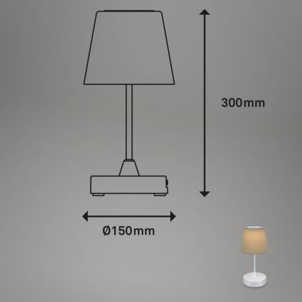 Brilo - LED Dimmable rechargeable outdoor table lamp LED/3W/5V IP44 silver/beige