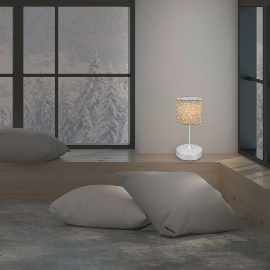 Brilo - LED Dimmable rechargeable outdoor table lamp LOLE LED/3W/5V 2000mAh IP44 silver/beige