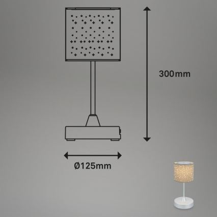 Brilo - LED Dimmable rechargeable outdoor table lamp LOLE LED/3W/5V 2000mAh IP44 silver/beige
