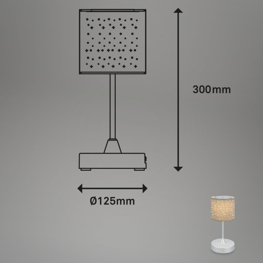 Brilo - LED Dimmable rechargeable outdoor table lamp LOLE LED/3W/5V 2000mAh IP44 silver/beige