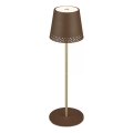 Brilo - LED Dimmable Rechargeable Touch-Control Outdoor Table Lamp KIKI LED/2.6W/5V IP44 2600 mAh Brown