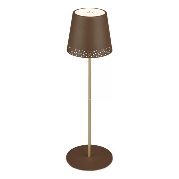 Brilo - LED Dimmable Rechargeable Touch-Control Outdoor Table Lamp KIKI LED/2.6W/5V IP44 2600 mAh Brown