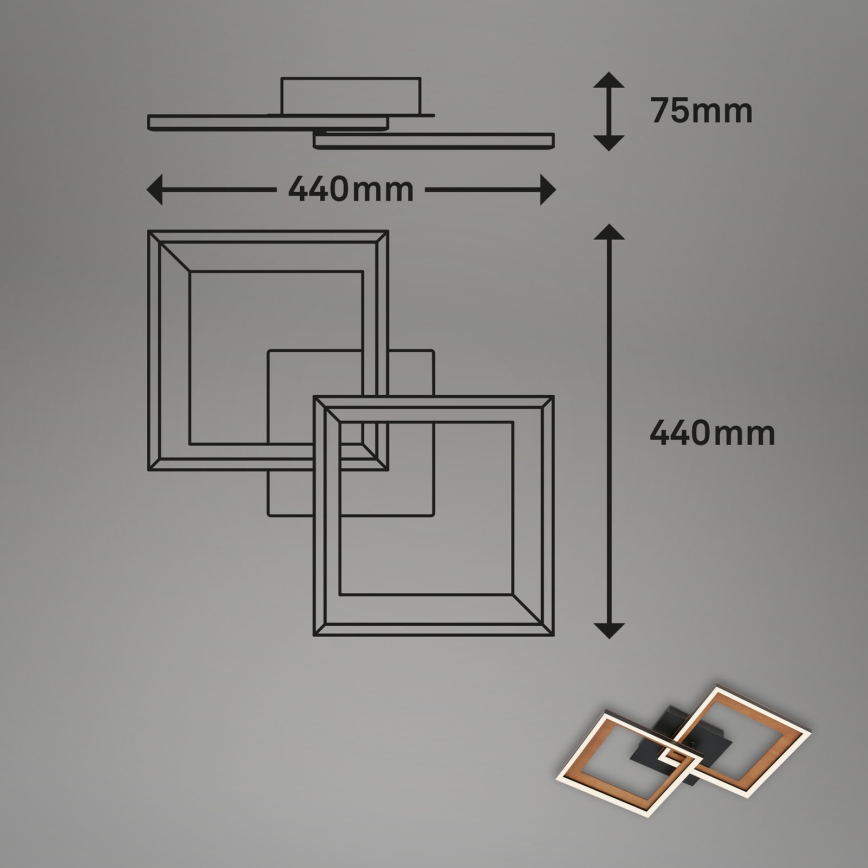 Brilo - LED Dimmable surface-mounted chandelier FRAME 2xLED/11W/230V