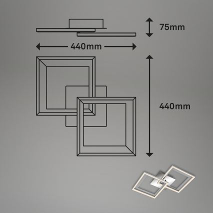 Brilo - LED Dimmable surface-mounted chandelier FRAME 2xLED/11W/230V