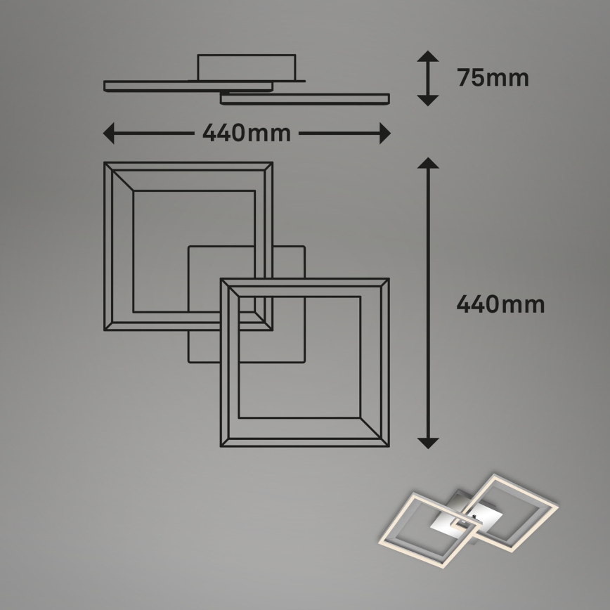 Brilo - LED Dimmable surface-mounted chandelier FRAME 2xLED/11W/230V