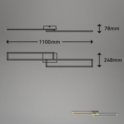 Brilo - LED Dimmable surface-mounted chandelier FRAME 2xLED/20W/230V 2700-5000K + remote control