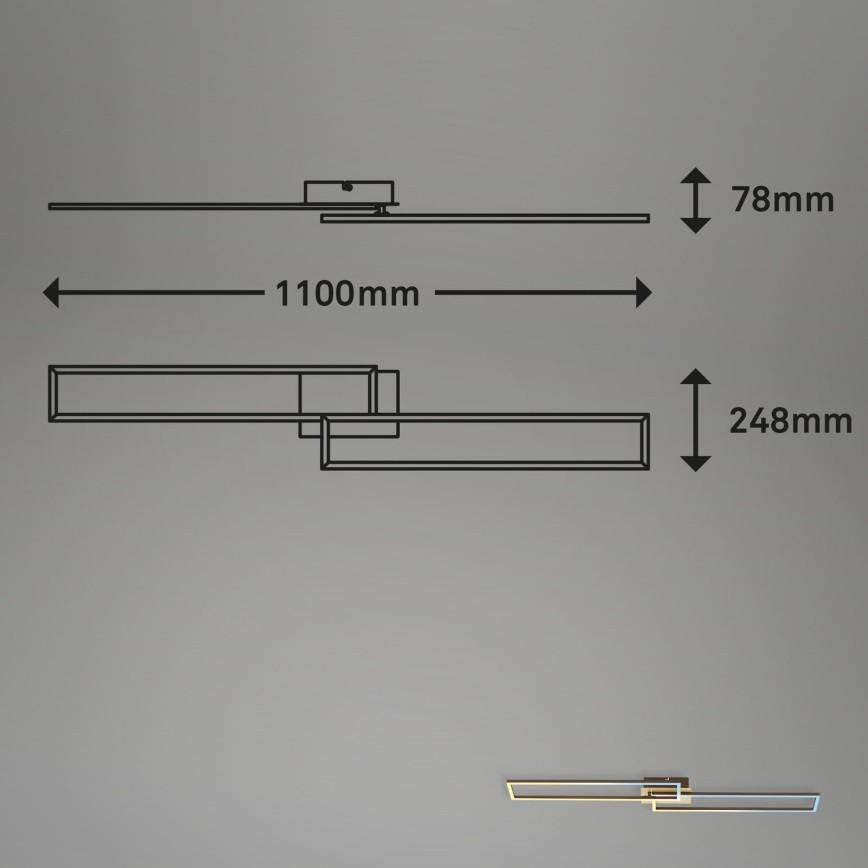 Brilo - LED Dimmable surface-mounted chandelier FRAME 2xLED/20W/230V 2700-5000K + remote control