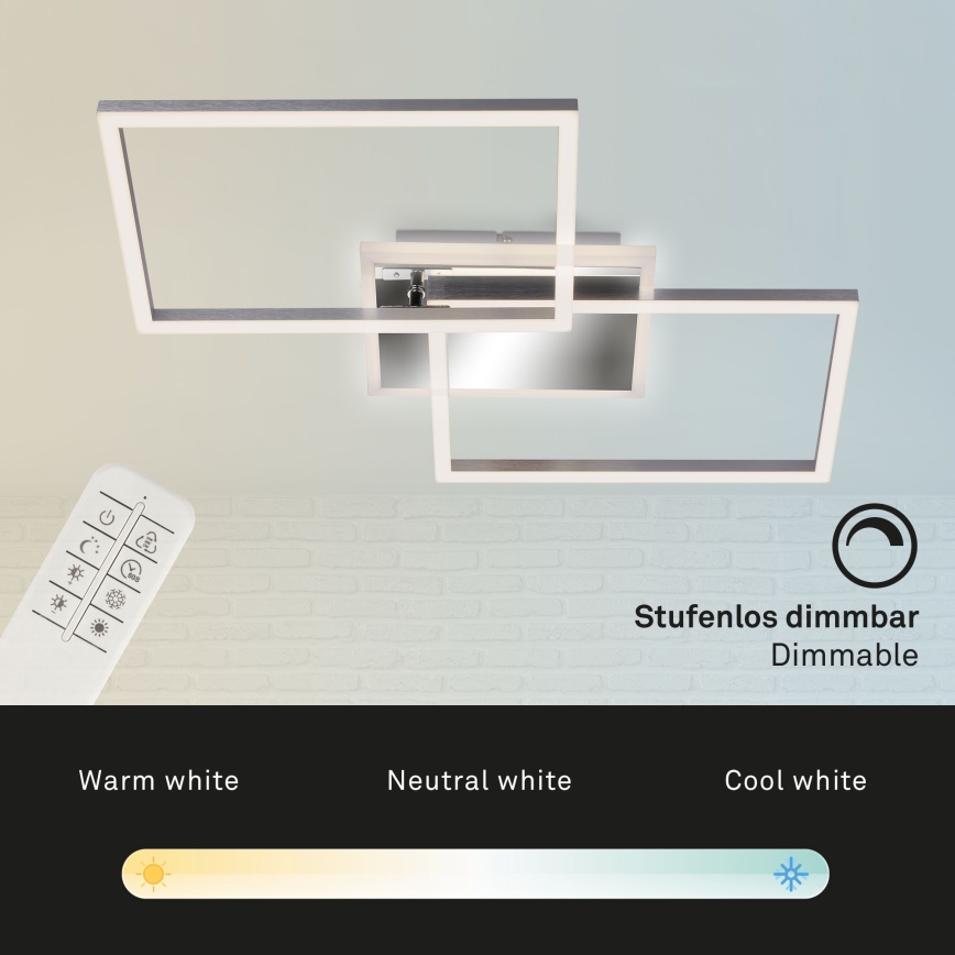 Brilo - LED Dimmable surface-mounted chandelier FRAME 2xLED/20W/230V 2700-6500K + remote control