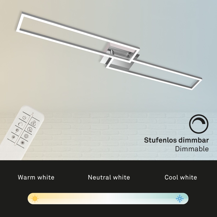 Brilo - LED Dimmable surface-mounted chandelier FRAME 2xLED/20W/230V 2700-5000K + remote control
