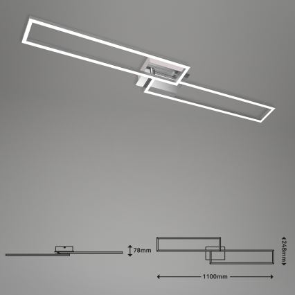 Brilo - LED Dimmable surface-mounted chandelier FRAME 2xLED/20W/230V 2700-5000K + remote control