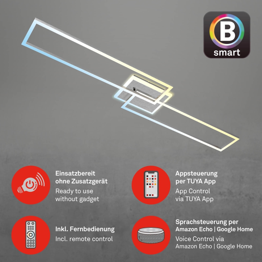 Brilo - LED Dimmable surface-mounted chandelier FRAME 2xLED/20W/230V 2700-6500K Wi-Fi Tuya + remote control