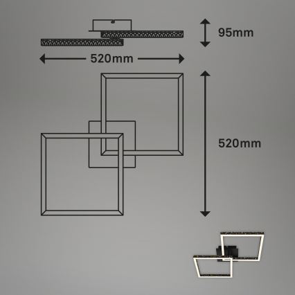 Brilo - LED Dimmable surface-mounted chandelier FRAME 2xLED/9W/230V