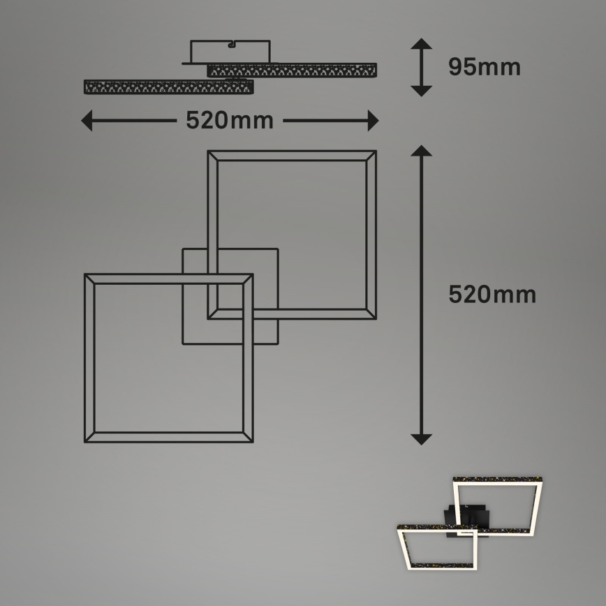 Brilo - LED Dimmable surface-mounted chandelier FRAME 2xLED/9W/230V