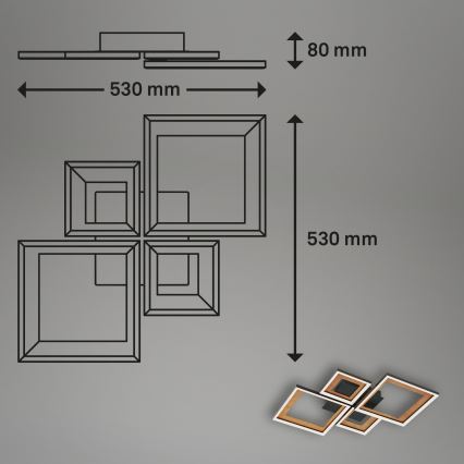 Brilo - LED Dimmable surface-mounted chandelier FRAME LED/38W/230V