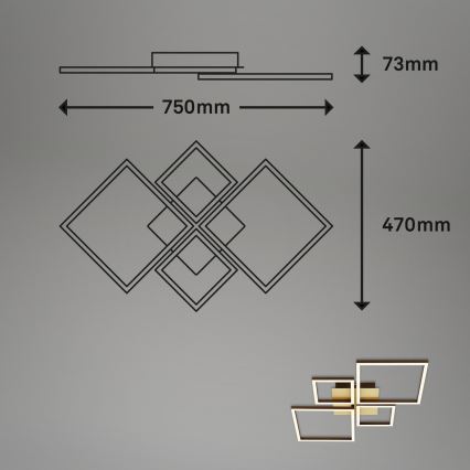 Brilo - LED Dimmable surface-mounted chandelier FRAME LED/44W/230V