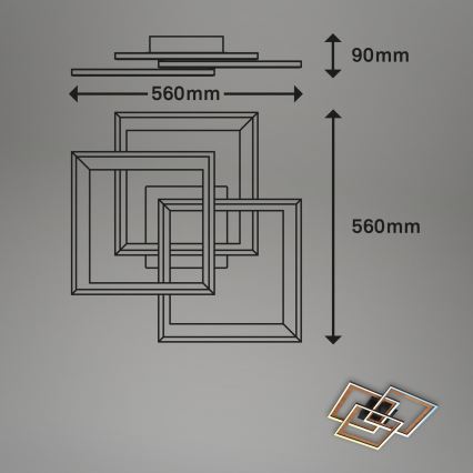 Brilo - LED Dimmable surface-mounted chandelier FRAME LED/45W/230V 2700-6500K + remote control