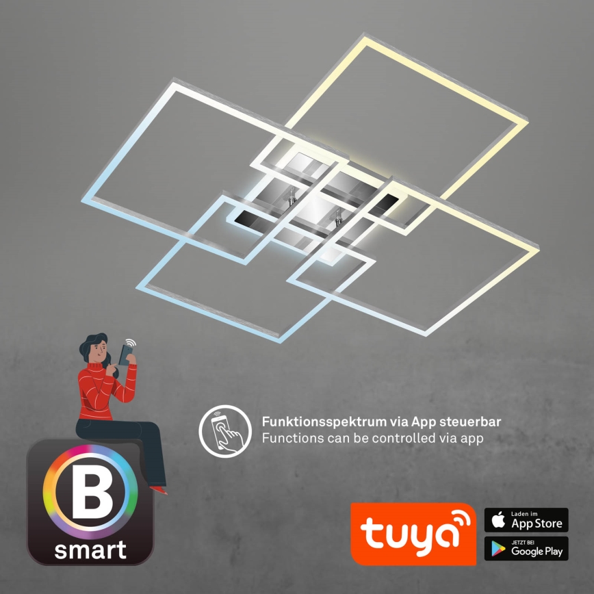 Brilo - LED Dimmable surface-mounted chandelier FRAME LED/50W/230V 2700-6500K Wi-Fi Tuya + remote control