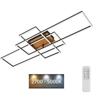 Brilo - LED Dimmable surface-mounted chandelier FRAME LED/51W/230V 2700-5000K black/brown + remote control