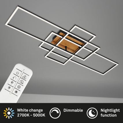 Brilo - LED Dimmable surface-mounted chandelier FRAME LED/51W/230V 2700-5000K black/brown + remote control