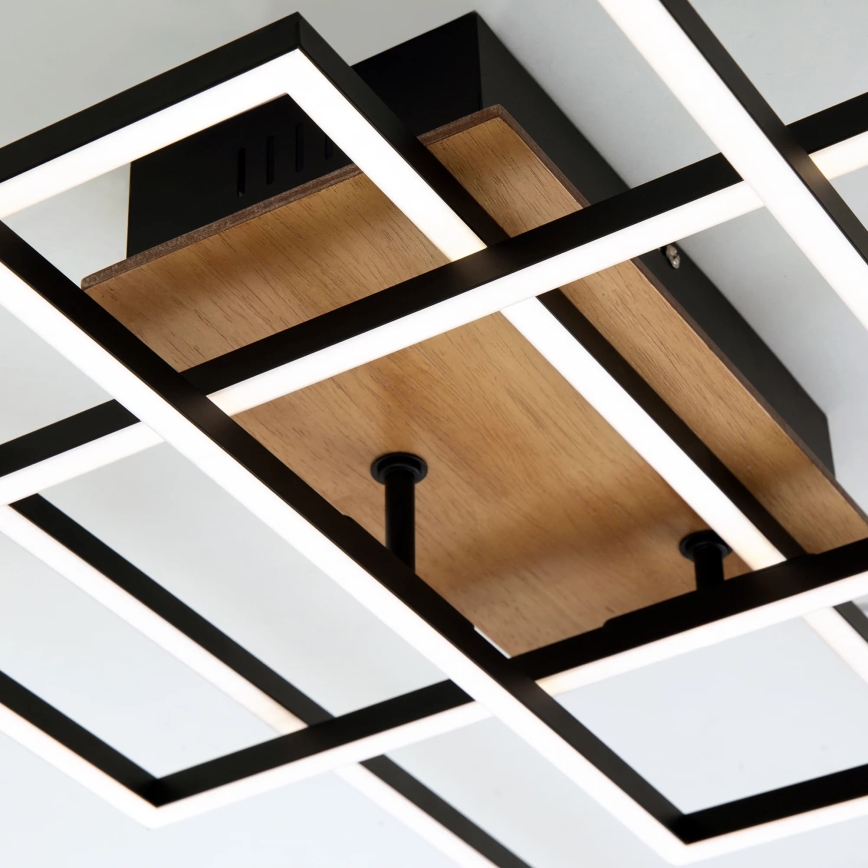 Brilo - LED Dimmable surface-mounted chandelier FRAME LED/51W/230V 2700-5000K black/brown + remote control