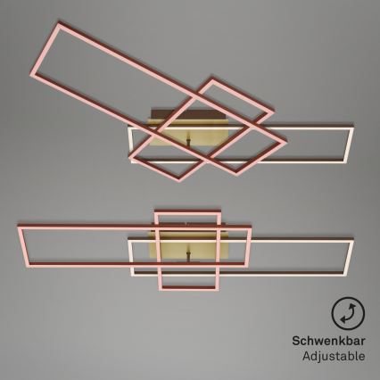 Brilo - LED Dimmable surface-mounted chandelier FRAME LED/51W/230V 2700-5000K brown/gold + remote control