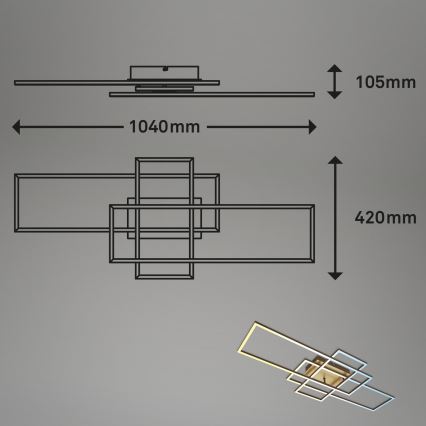 Brilo - LED Dimmable surface-mounted chandelier FRAME LED/51W/230V 2700-5000K brown/gold + remote control