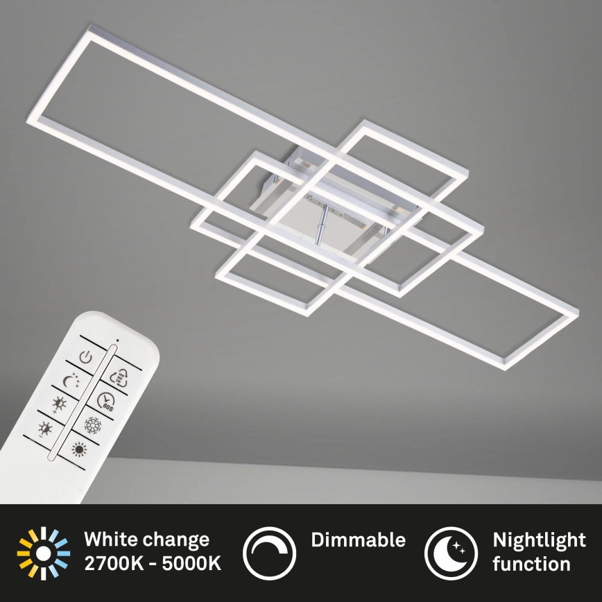 Brilo - LED Dimmable surface-mounted chandelier FRAME LED/51W/230V 2700-5000K matte chrome + remote control