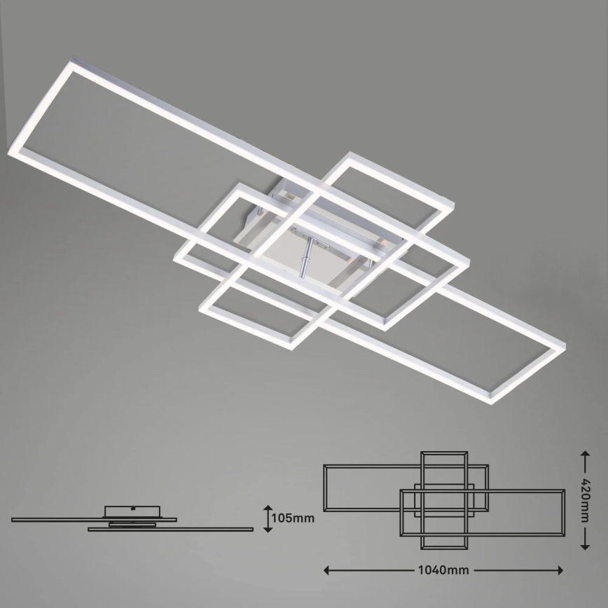 Brilo - LED Dimmable surface-mounted chandelier FRAME LED/51W/230V 2700-5000K matte chrome + remote control