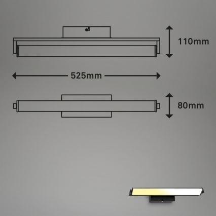Brilo - LED Dimmable wall light LED/18W/230V 2700-4000K black