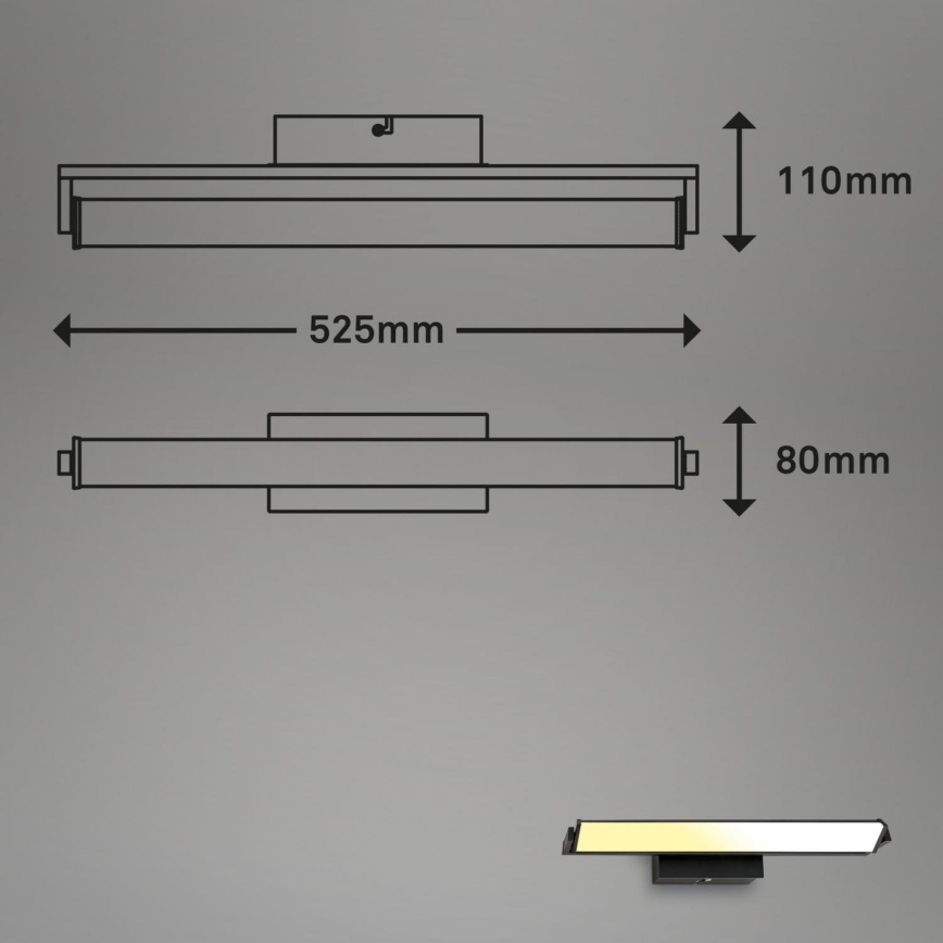 Brilo - LED Dimmable wall light LED/18W/230V 2700-4000K black