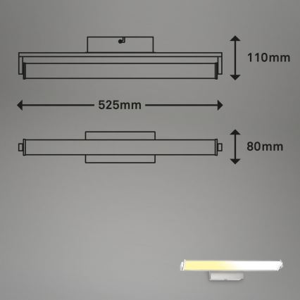 Brilo - LED Dimmable wall light LED/18W/230V 2700-4000K silver