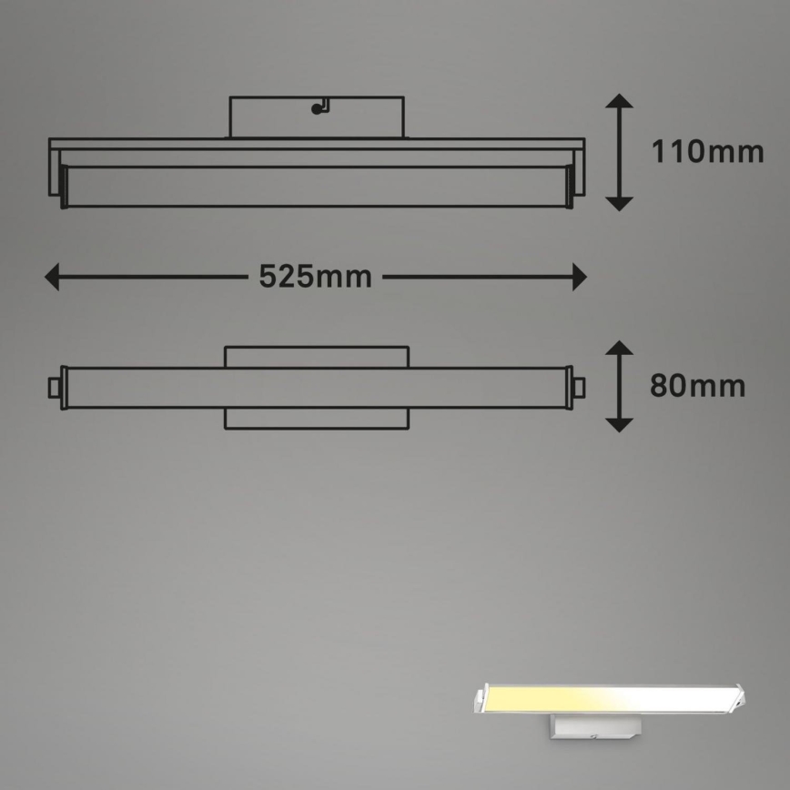 Brilo - LED Dimmable wall light LED/18W/230V 2700-4000K silver