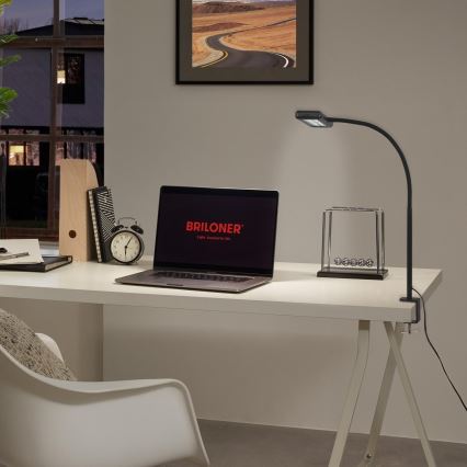 Brilo - LED Flexible table lamp with clip TRASNA LED/7,5W/230V black