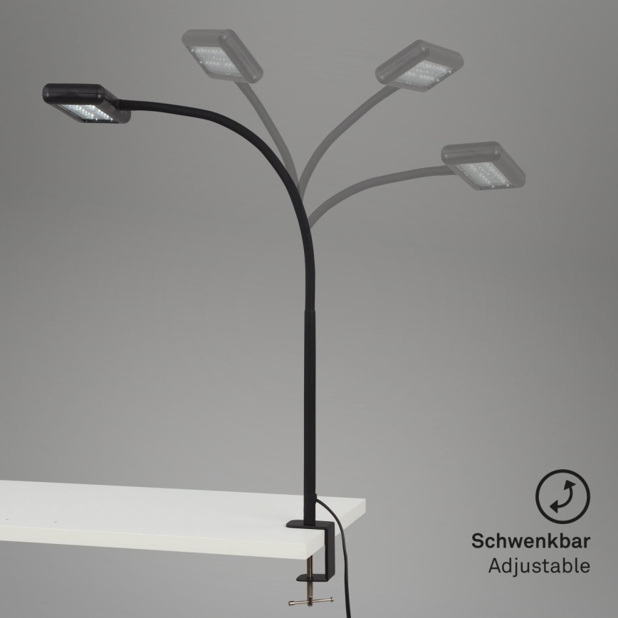 Brilo - LED Flexible table lamp with clip TRASNA LED/7,5W/230V black