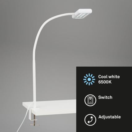 Brilo - LED Flexible table lamp with clip TRASNA LED/7,5W/230V white