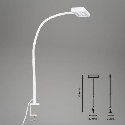 Brilo - LED Flexible table lamp with clip TRASNA LED/7,5W/230V white