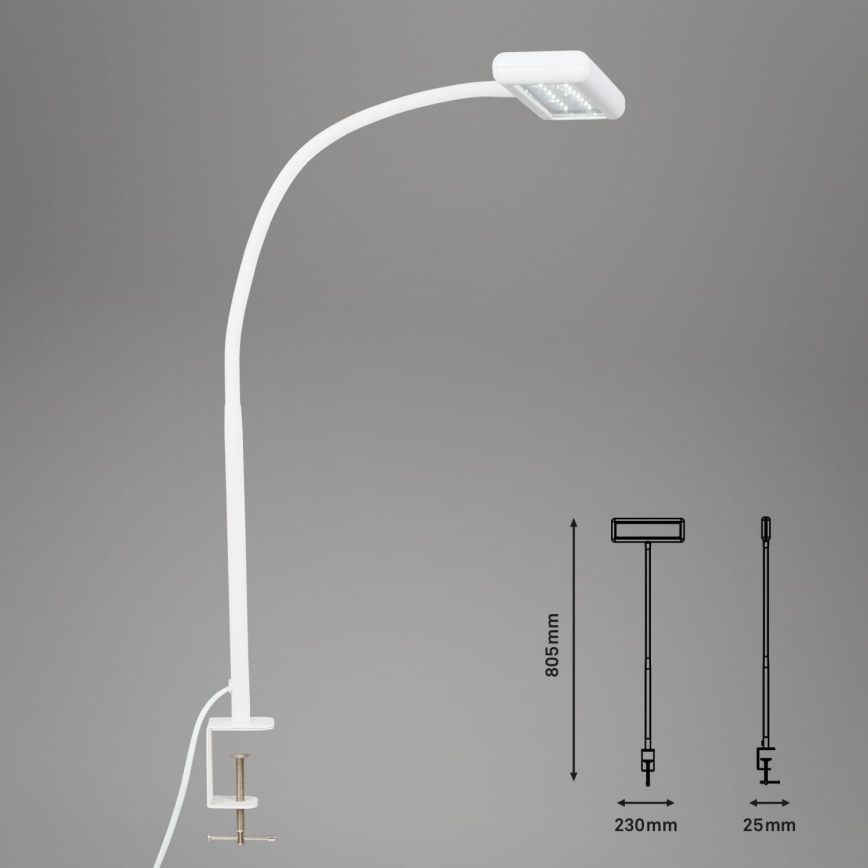 Brilo - LED Flexible table lamp with clip TRASNA LED/7,5W/230V white