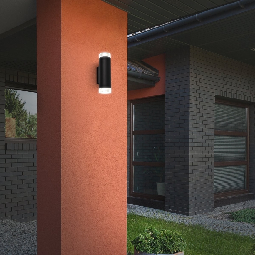 Brilo - LED Outdoor wall light 2xGU10/4,7W/230V IP44 4000K black