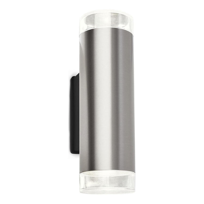 Brilo - LED Outdoor wall light 2xGU10/4,7W/230V IP44 4000K matte chrome