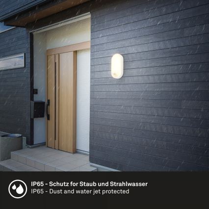 Brilo - RUCH Outdoor LED Wall Light with Motion and Dusk Sensor LED/12W/230V IP65 White
