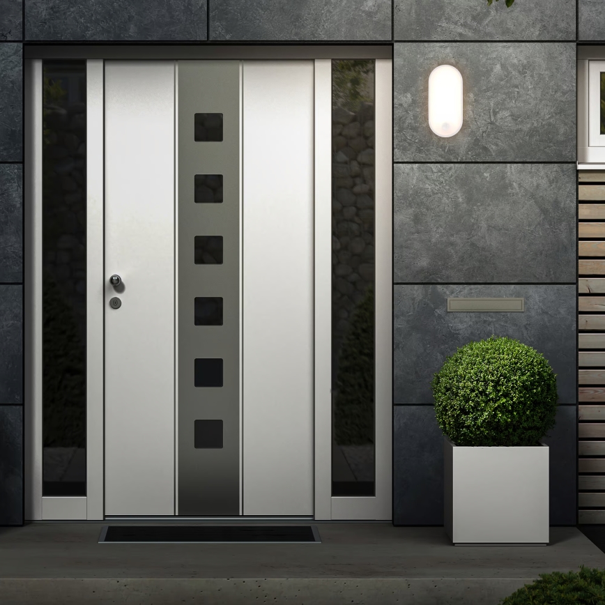 Brilo - RUCH Outdoor LED Wall Light with Motion and Dusk Sensor LED/12W/230V IP65 White