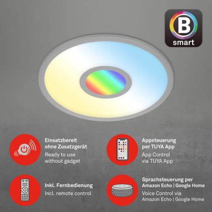 Brilo - LED RGB Dimmable ceiling light CENTRO LED/24W/230V 2700-6500K Wi-Fi Tuya + remote control